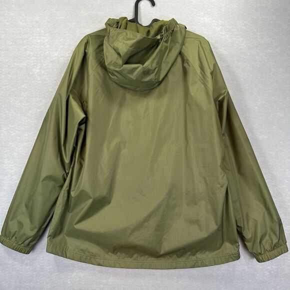 LL Bean Women's Size Large Jacket Green Hood Waterproof Windbreaker Item 284384 - Picture 2 of 11